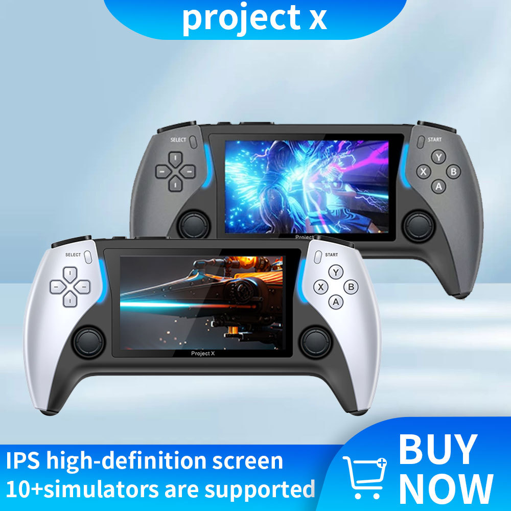 PROJECT X Handheld Arcade Game Console | PS1 HD Arcade Support | Dual-Player Mode with Wireless Controllers