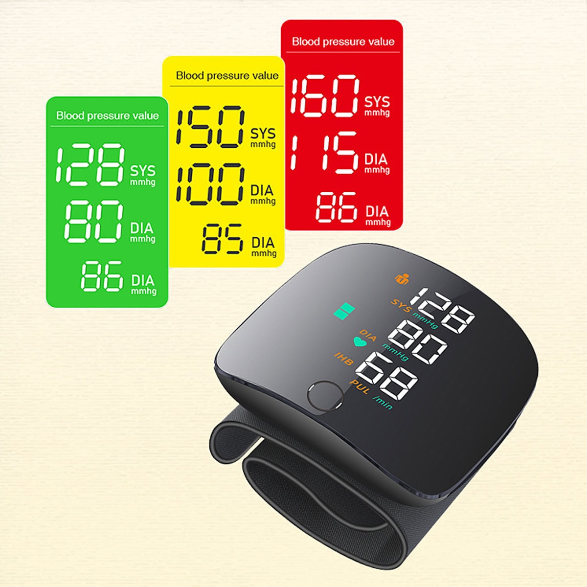 Automatic Wrist Blood Pressure Monitor with Digital Display