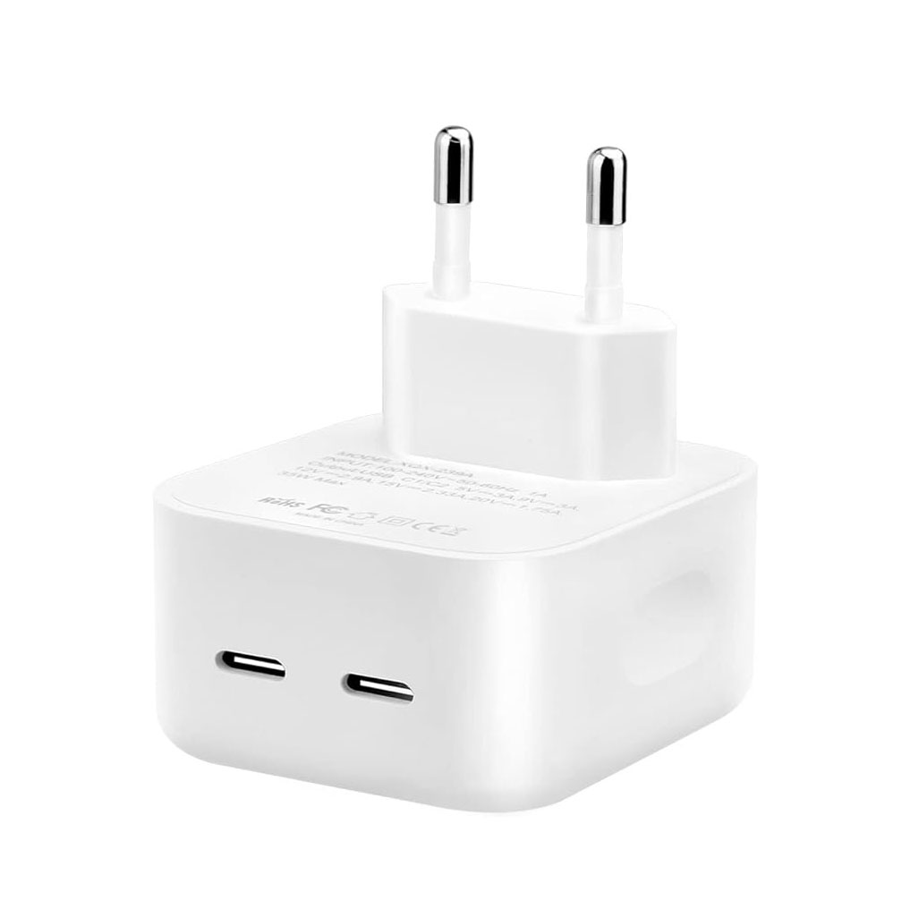 35W Dual USB-C Power Adapter (EU Plug) with Super Fast Charging