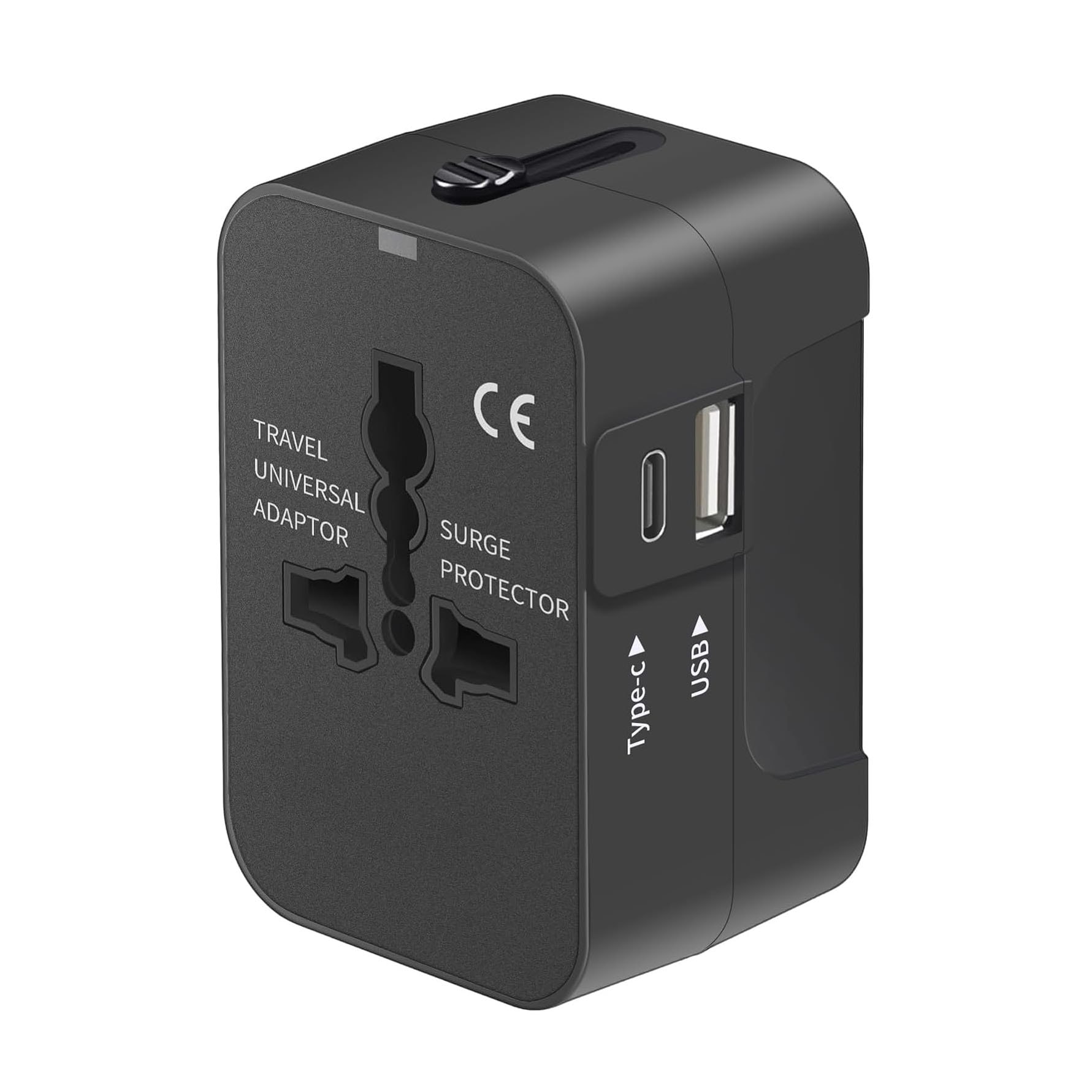 Universal All-in-One Travel Adapter with USB-C and USB-A Charging Ports