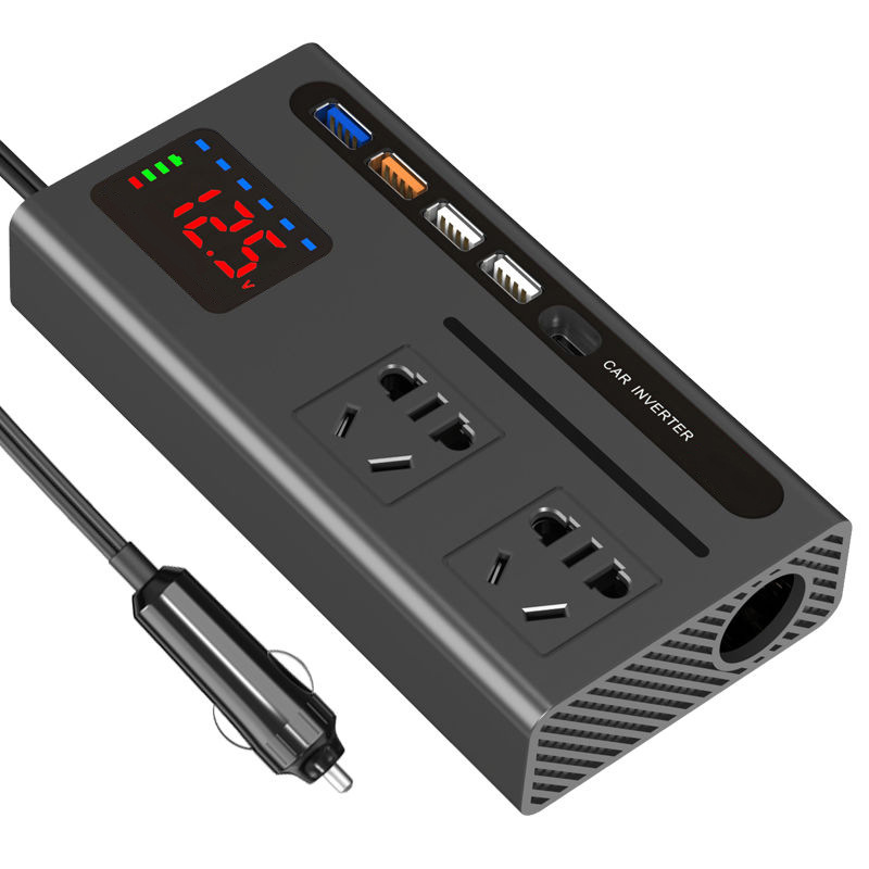 200W Car Power Inverter - Outlet Charger DC 12V to 110V with 4 USB Ports Charger and Type-C Fast Charger - Otxra