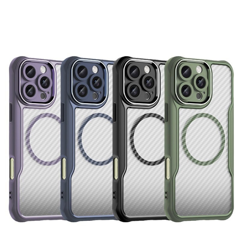 iPhone 16 Plus Carbon Fiber Magnetic Phone Case