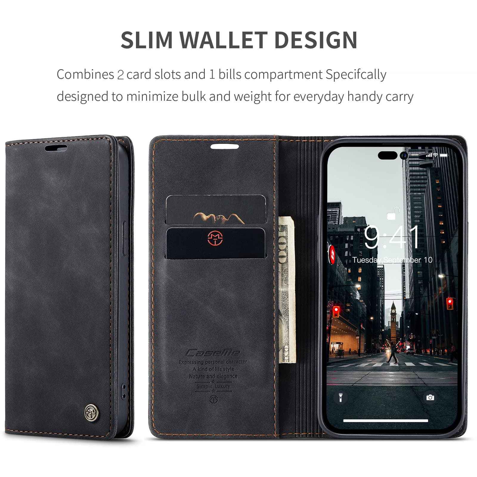 iPhone 16 Flip Wallet Phone Case with Card Slots