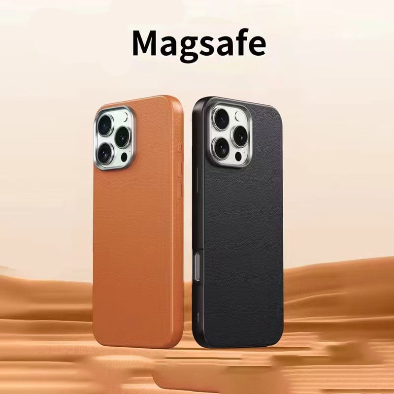 iPhone 16 Luxury Faux Leather Shockproof Phone Case