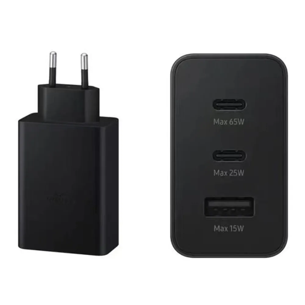 Samsung 65W Trio Power Adapter Super Fast Charging Wall Charger US/EU/UK plug