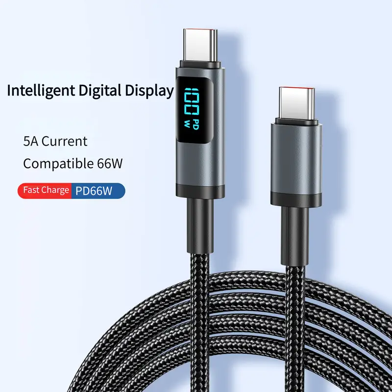 100W Super Fast Charging Braided USB-C to USB-C Cable (1m/2m)