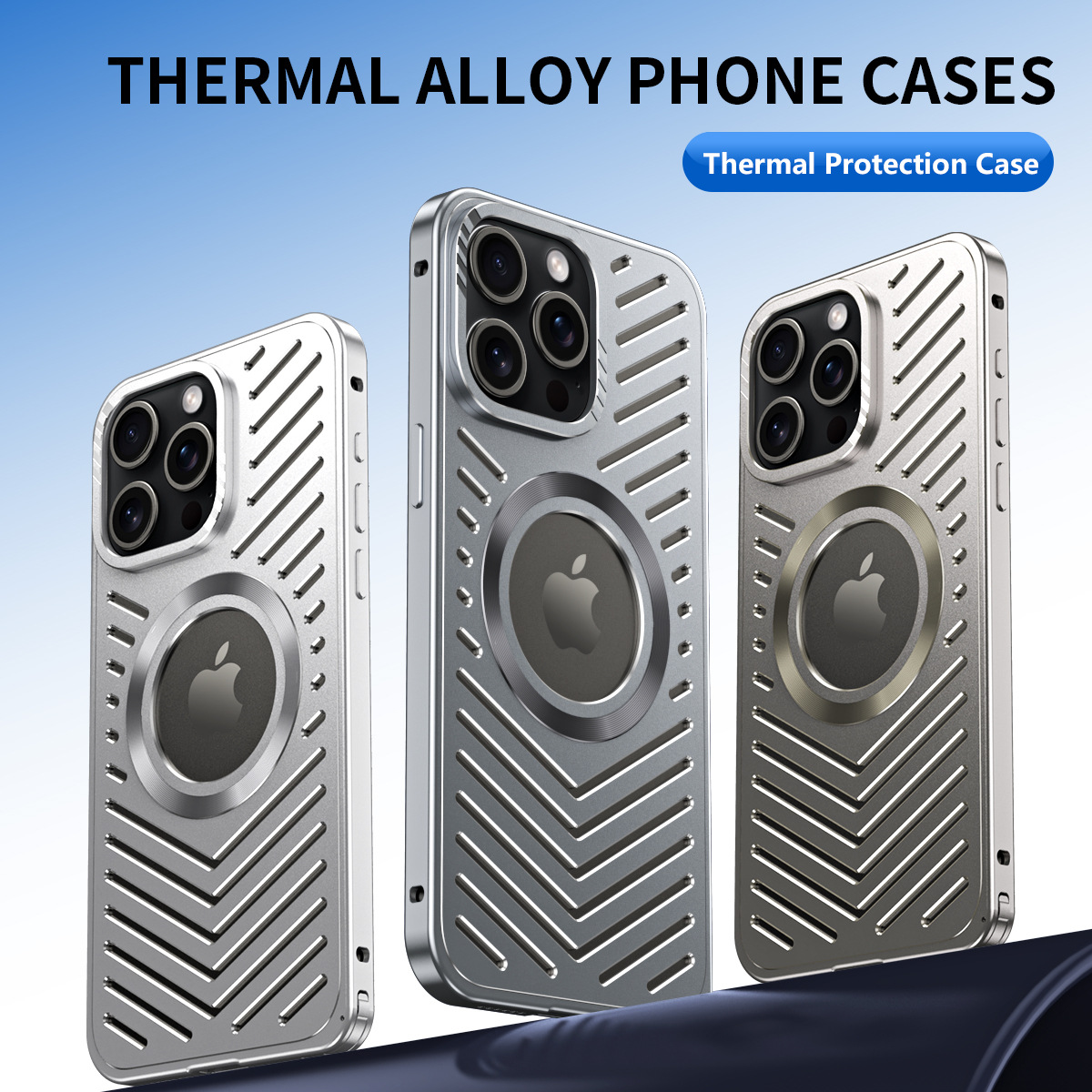 All-Metal Magnetic Ventilated Shockproof Phone Case for iPhone 15 Pro Max | Ultra-Durable & Heat Dissipating