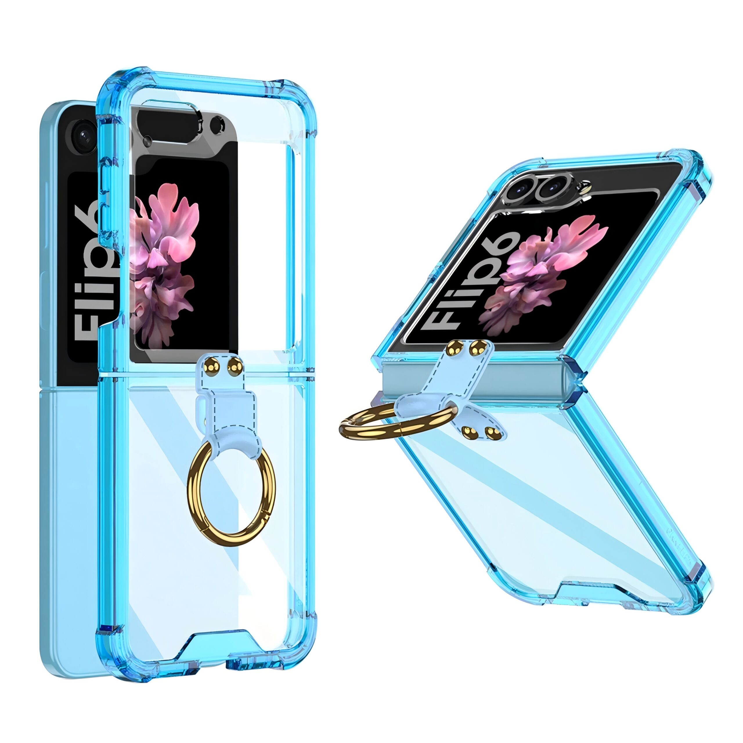 Indestructible Transparent Ring Stand Shockproof Case for Samsung Z Flip 6