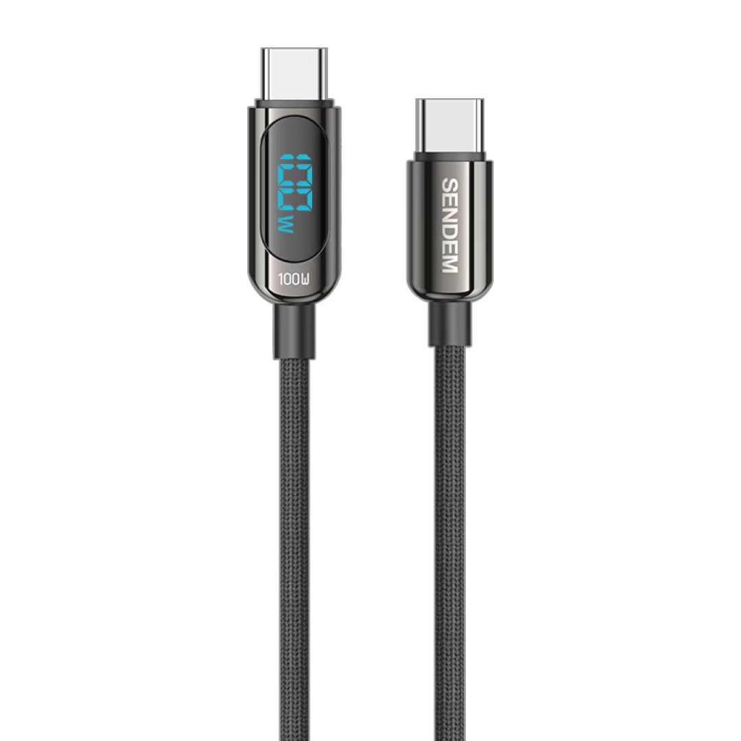 Ultimate Power 120W USB-C, 100W C-C, and 30W Lightning-C Charging Cable with Digital Display – For Samsung, iPhone, Huawei, and Laptops