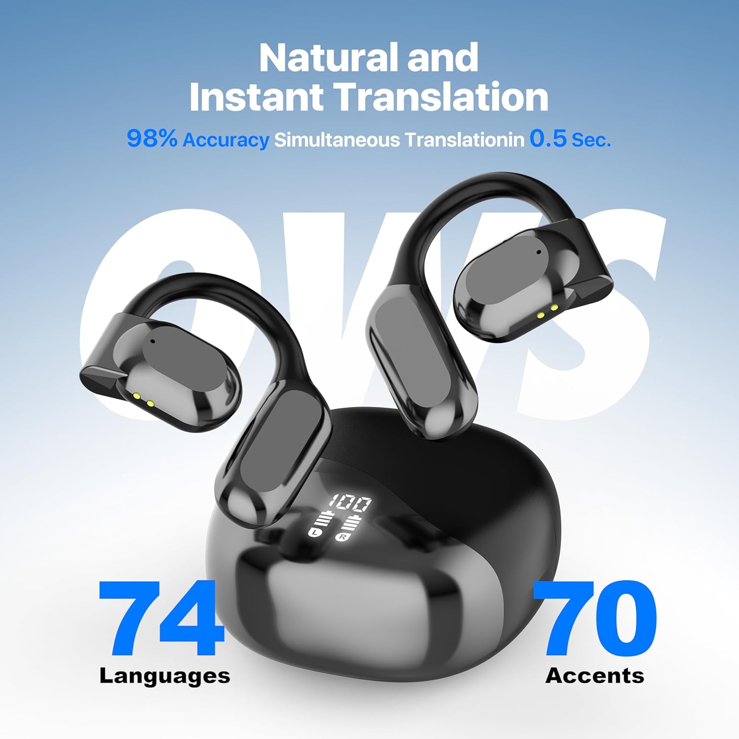 Premium Real-Time Language Translation Bluetooth Earbuds - Multilingual Wireless Earbuds for Travel & Business