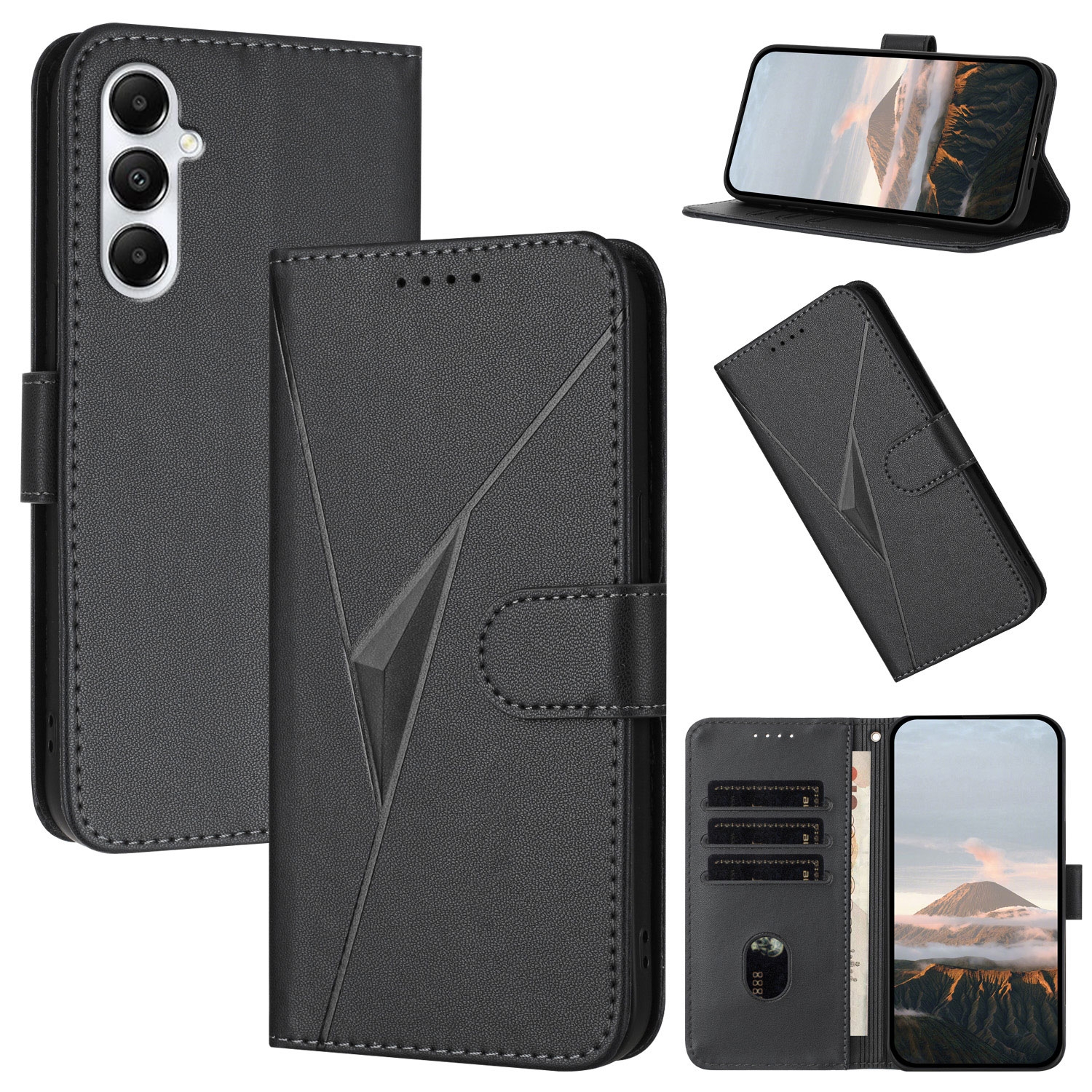 Premium Embossed Wallet Case with Card Holder for iPhone & Samsung | Durable Protection