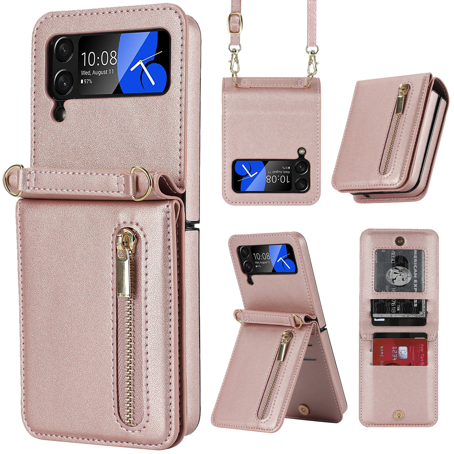 Premium Crossbody Wallet Case for Samsung Galaxy Z Flip Series - Ultimate Convenience & Style