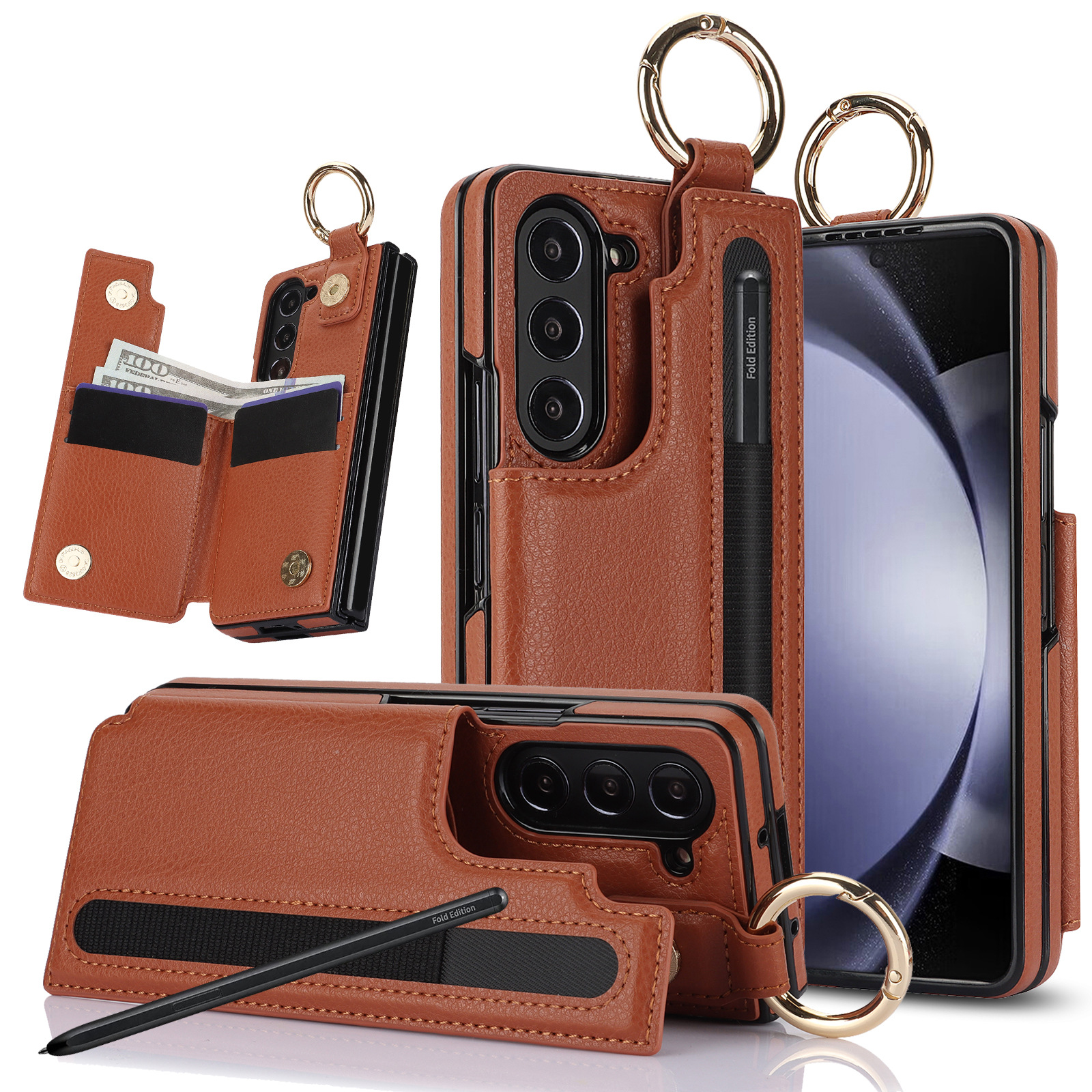 Premium Magnetic Leather Wallet Stand Case for Samsung Galaxy Z Fold Series | Luxurious Protection & Functionality