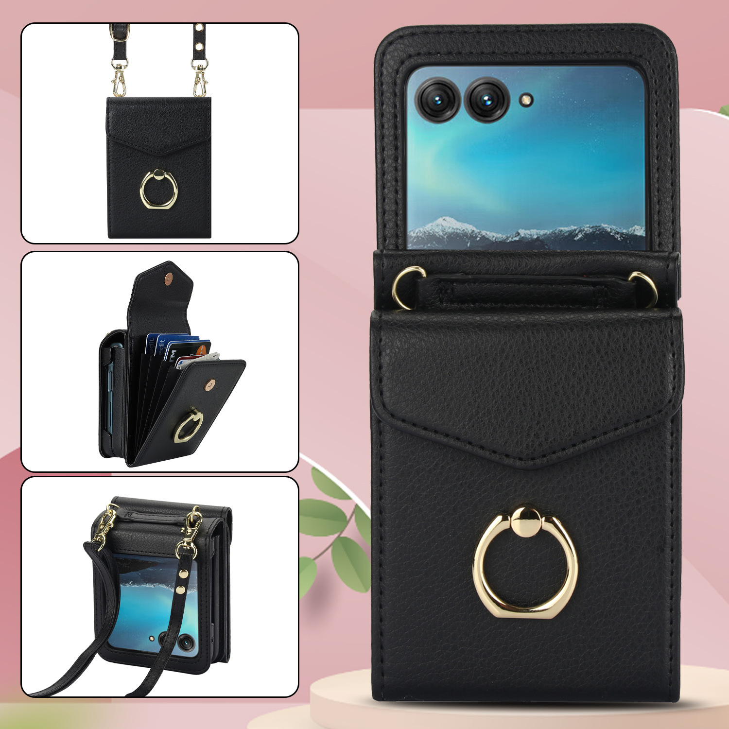 Premium Leather Rotating Magnetic Stand Case for Samsung Galaxy Z Flip3, Z Flip4 & Z Flip5 - Luxury and Convenience