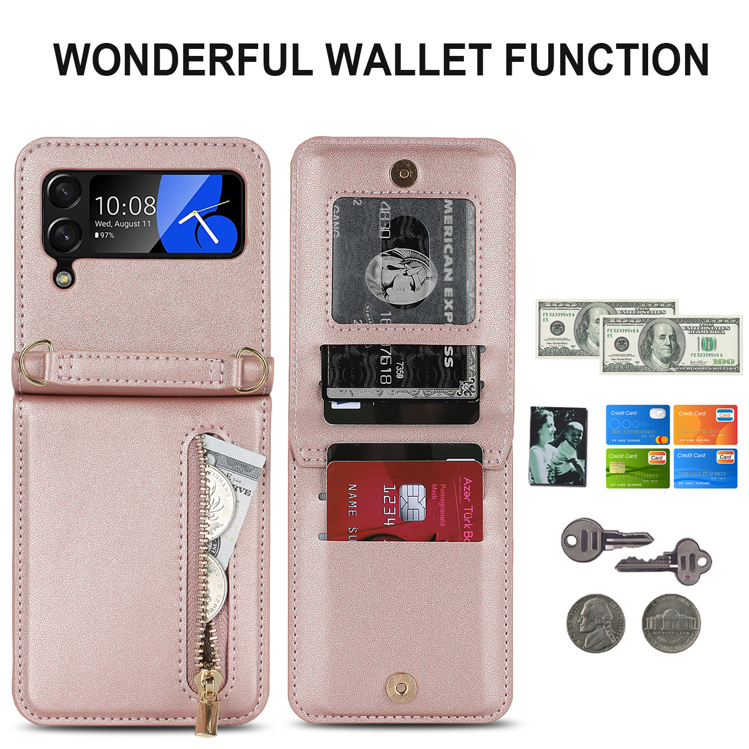 Premium Crossbody Wallet Case for Samsung Galaxy Z Flip Series - Ultimate Convenience & Style