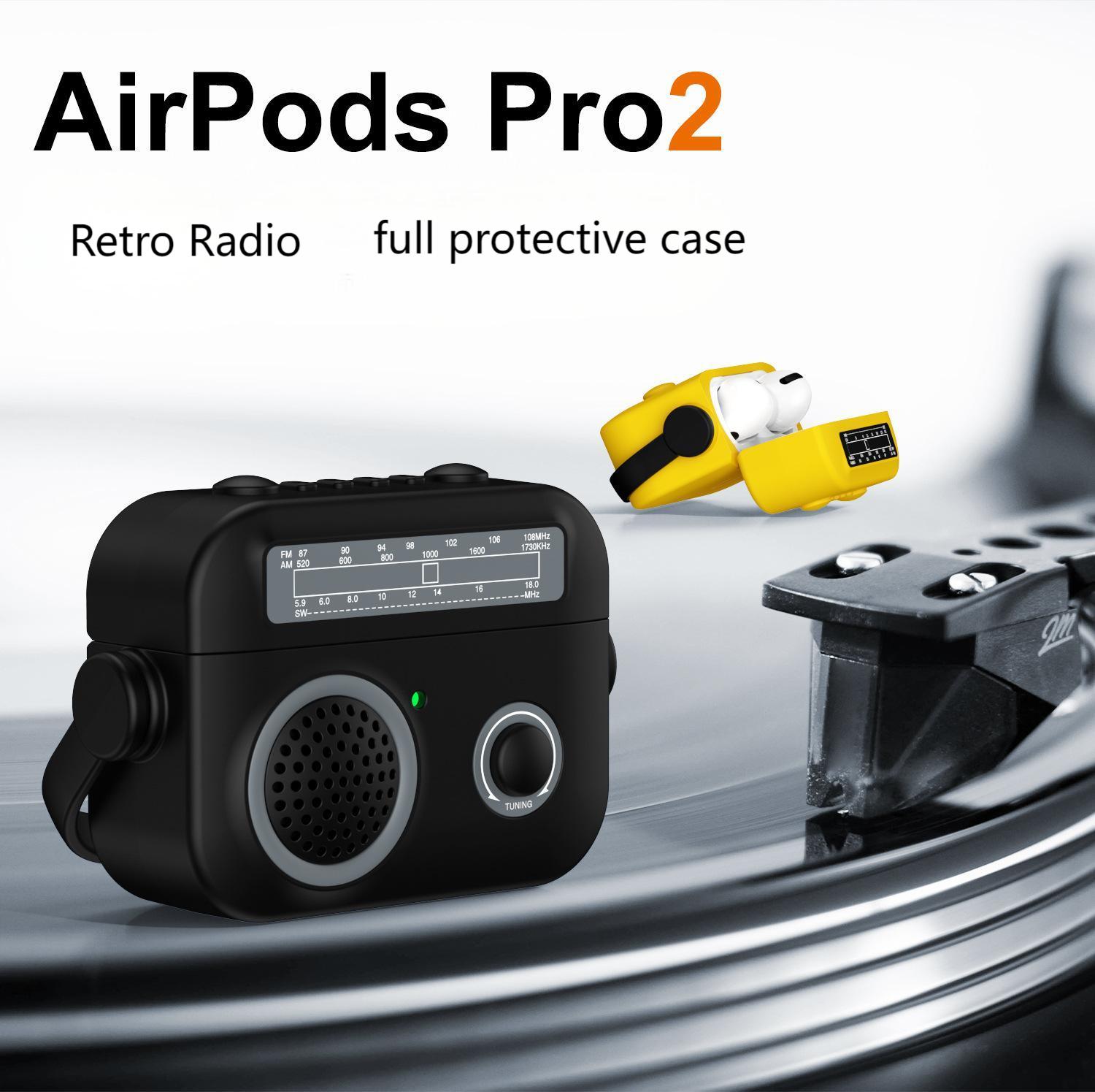 Premium Retro Radio-Inspired AirPods Protective Case – Stylish & Durable Silicone Cover