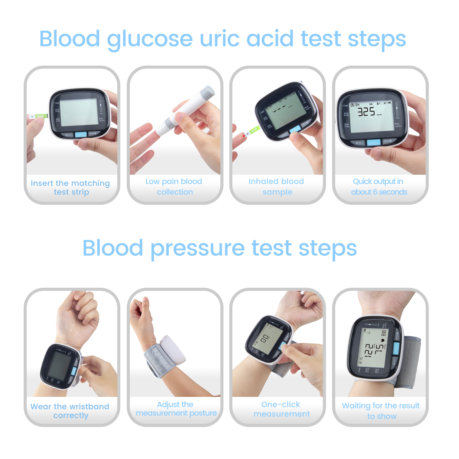 Ultimate 3-in-1 Precision Health Guardian (Blood Sugar, Blood Pressure, Uric Acid Wrist Monitor)